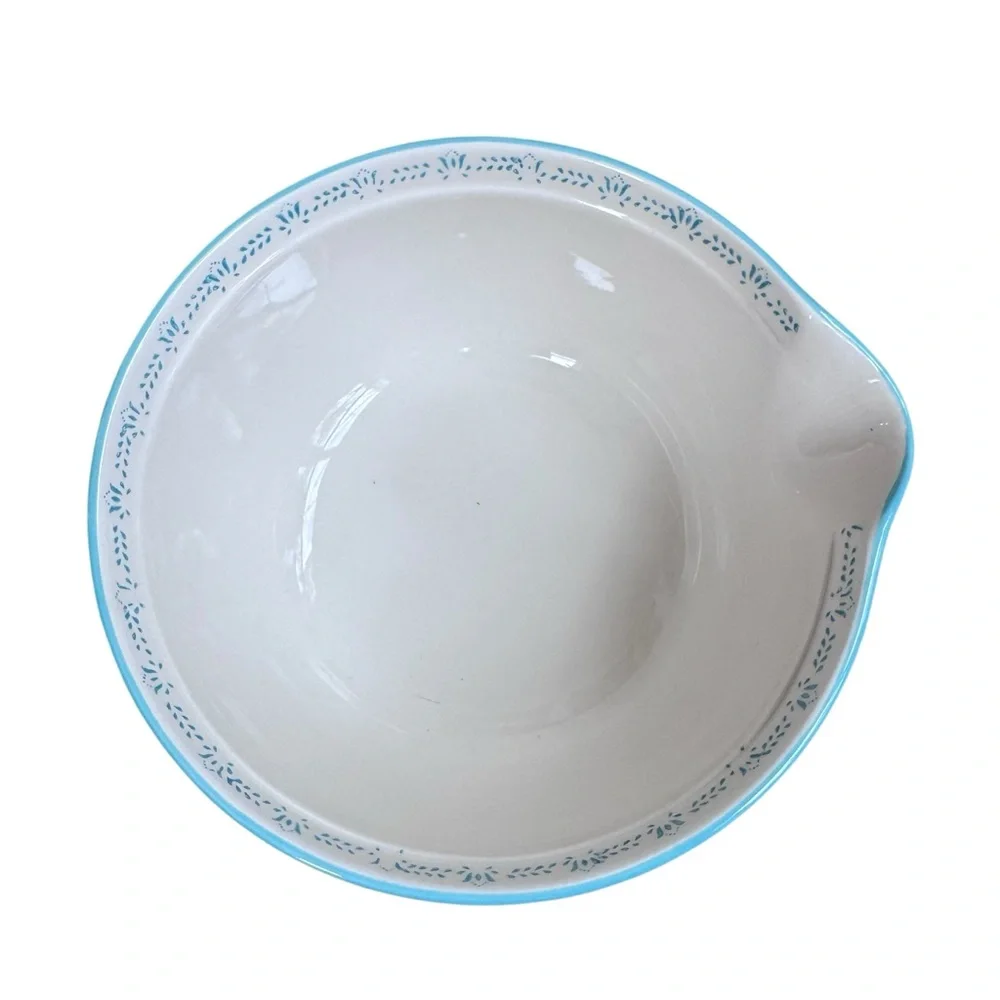 Pioneer Woman 1.5 Quart Stoneware Mixing Bowl With Pour Spout Mazie Aqua
